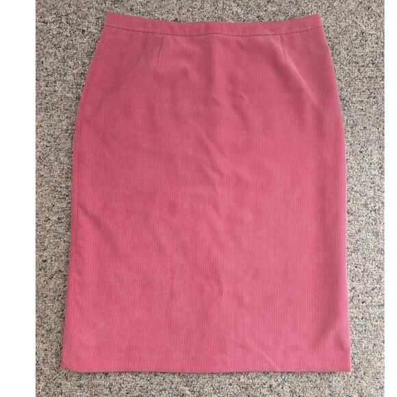 Casual Corner mauve corduroy midi skirt 14 - Picture 1 of 9